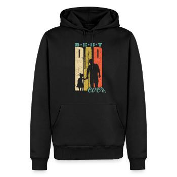 Best Dad Ever Retro Papa Geburt Tochter Geschenk - Männer Premium Bio Hoodie - Schwarz - Vorne - Nico (187cm)