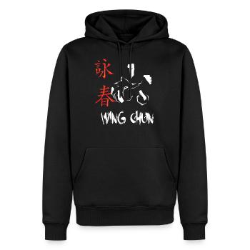 Wing chun Wingtsun Chinesische Symbole Schrift - Männer Premium Bio Hoodie - Schwarz - Vorne - Nico (187cm)