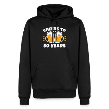Gift 50th Birthday - Fiftieth 50 years old - Men’s Premium Organic Hoodie - black - Front - Nico (187cm)