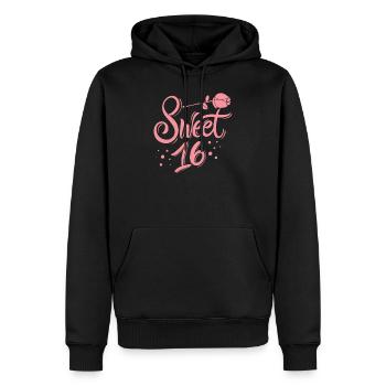 Sweet 16e anniversaire - Sweat à capuche Premium bio Homme - noir - Devant - Nico (187cm)