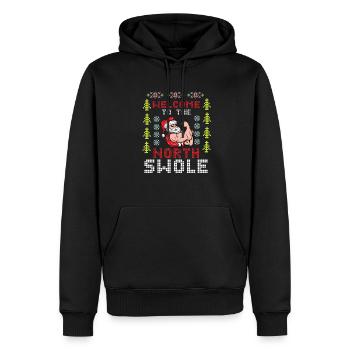 Père Noël Fitness Musculation musculaire - Sweat à capuche Premium bio Homme - noir - Devant - Nico (187cm)