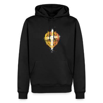 Gott Kirche Christliche Geschenk Löwe - Männer Premium Bio Hoodie - Schwarz - Vorne - Nico (187cm)