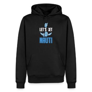 Voilier voilier capitaine naviguer - Sweat à capuche Premium bio Homme - noir - Devant - Nico (187cm)