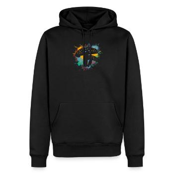 Champignons Cueilleurs de champignons Essineur de champignons Cueilleurs - Sweat à capuche Premium bio Homme - noir - Devant - Nico (187cm)