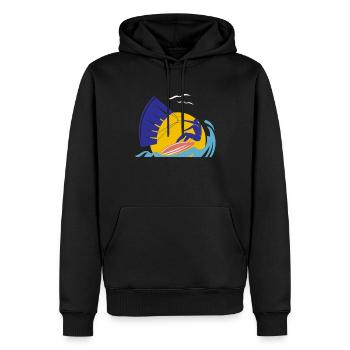 Kite Kite Kitesurf Kite-boarding Kitesurfer cadeau - Sweat à capuche Premium bio Homme - noir - Devant - Nico (187cm)