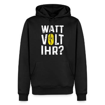 Électroniciens Electricité Électricité Cadeau - Sweat à capuche Premium bio Homme - noir - Devant - Nico (187cm)