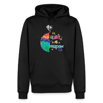 Artist - Art is Freedom - Men’s Premium Organic Hoodie - black - Front - Nico (187cm)