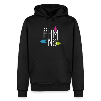 Ähm Nö - Männer Premium Bio Hoodie - Schwarz - Vorne - Nico (187cm)