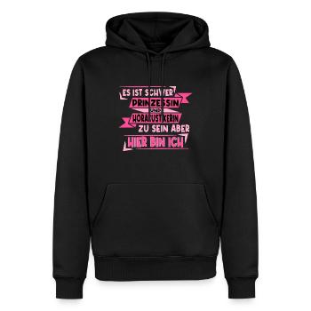Hörakustikerin und Prinzessin - Männer Premium Bio Hoodie - Schwarz - Vorne - Nico (187cm)