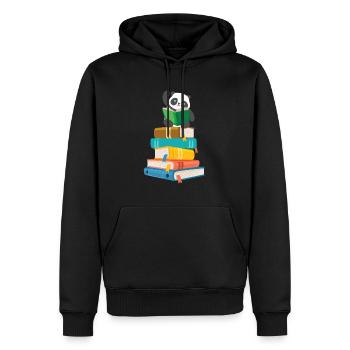 Panda ours ours panda livres Amour Cadeau - Sweat à capuche Premium bio Homme - noir - Devant - Nico (187cm)