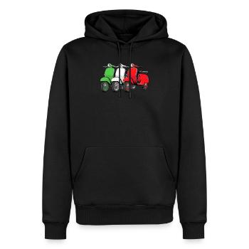 Scooter scooter mobylette scooter - Sweat à capuche Premium bio Homme - noir - Devant - Nico (187cm)