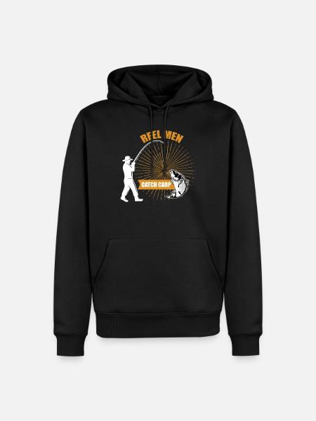 Pêche à carpes - Sweat à capuche Premium bio Homme - noir