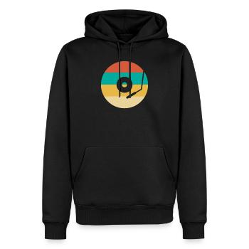 Retro Vinyl Schallplatte Plattensammler - Männer Premium Bio Hoodie - Schwarz - Vorne - Nico (187cm)