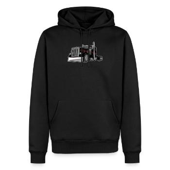 Camion routier camion routier - Sweat à capuche Premium bio Homme - noir - Devant - Nico (187cm)