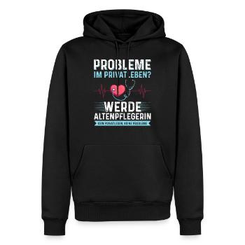 Altenpflegerin Altenpfleger Altenheim Geschenk - Männer Premium Bio Hoodie - Schwarz - Vorne - Nico (187cm)