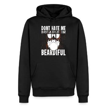 Bart Hipster Barbe Cadeau - Sweat à capuche Premium bio Homme - noir - Devant - Nico (187cm)