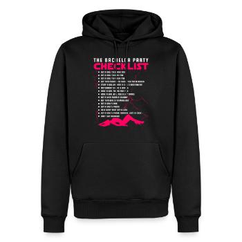 Enterrement de vie de garçon cadeau de marié - Sweat à capuche Premium bio Homme - noir - Devant - Nico (187cm)