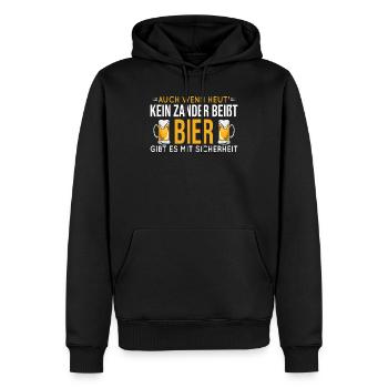 Angeln - Zanderangeln und Bier - Männer Premium Bio Hoodie - Schwarz - Vorne - Nico (187cm)