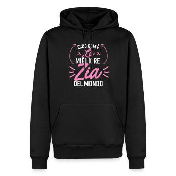 La migliore Zia del mondo - Männer Premium Bio Hoodie - Schwarz - Vorne - Nico (187cm)