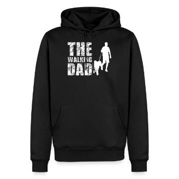 The walking dad - Sweat à capuche Premium bio Homme - noir - Devant - Nico (187cm)