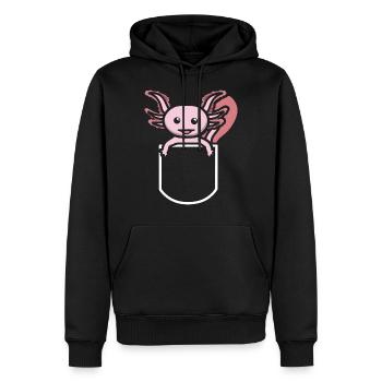 Doux Axolotl - Sweat à capuche Premium bio Homme - noir - Devant - Nico (187cm)