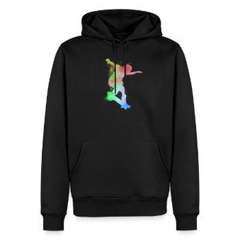 Skateboard skateboard half-pipe skater - Sweat à capuche Premium bio Homme - noir - Devant - Nico (187cm)