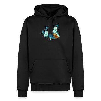 Skateboard skateboard half-pipe skater - Sweat à capuche Premium bio Homme - noir - Devant - Nico (187cm)
