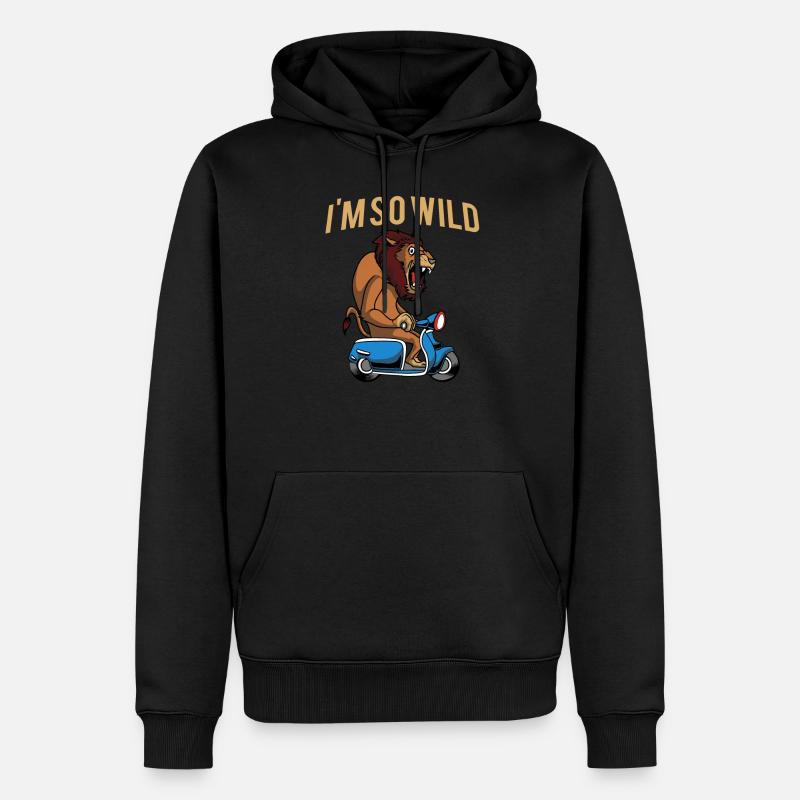 Motorroller Mofa Moped Roller - Männer Premium Bio Hoodie - Schwarz