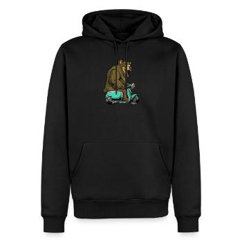 Scooter scooter mobylette scooter - Sweat à capuche Premium bio Homme - noir - Devant - Nico (187cm)