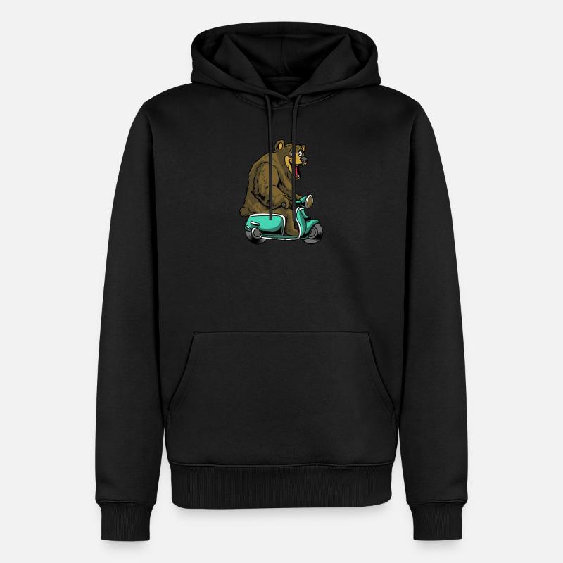 Motorroller Mofa Moped Roller - Männer Premium Bio Hoodie - Schwarz