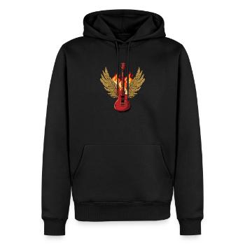 Guitare électrique guitare - Sweat à capuche Premium bio Homme - noir - Devant - Nico (187cm)