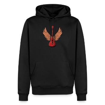 Guitare électrique guitare - Sweat à capuche Premium bio Homme - noir - Devant - Nico (187cm)