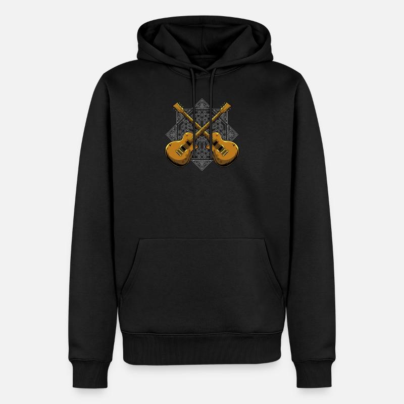 Guitare électrique guitare - Sweat à capuche Premium bio Homme - noir
