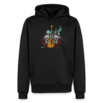 Guitare électrique guitare - Sweat à capuche Premium bio Homme - noir - Devant - Nico (187cm)