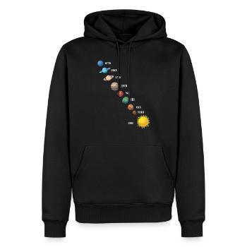 Astronaut Cosmos Planet Solar System - Men’s Premium Organic Hoodie - black - Front - Nico (187cm)