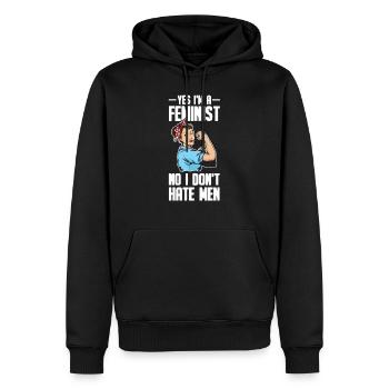 Feministin Emanzipation Feminist Feminismus - Männer Premium Bio Hoodie - Schwarz - Vorne - Nico (187cm)