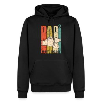 Père 2022 jumeaux papa deux enfants - Sweat à capuche Premium bio Homme - noir - Devant - Nico (187cm)