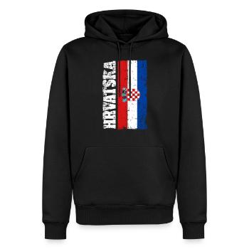 Hrvatska Croatie drapeau croate drapeau sport - Sweat à capuche Premium bio Homme - noir - Devant - Nico (187cm)