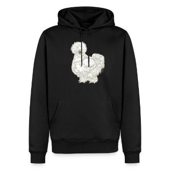 Poulet de soie dessin - Sweat à capuche Premium bio Homme - noir - Devant - Nico (187cm)