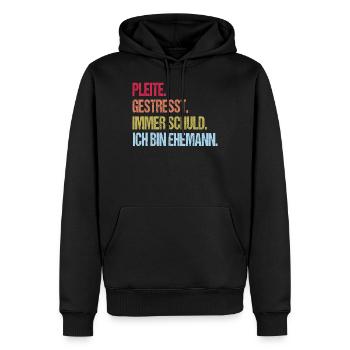 Ich bin Ehemann!!! - Männer Premium Bio Hoodie - Schwarz - Vorne - Nico (187cm)