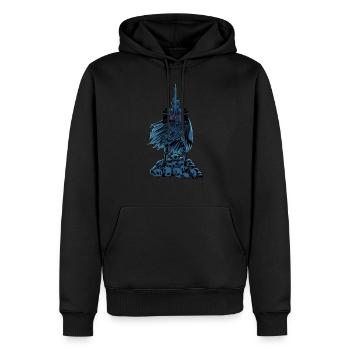 Les Templiers à l’épée sur les crânes - Templiers - Sweat à capuche Premium bio Homme - noir - Devant - Nico (187cm)