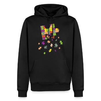 Puzzlestück Puzzle Rätsel - Sweat à capuche Premium bio Homme - noir - Devant - Nico (187cm)