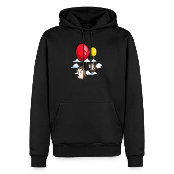 Igel - Männer Premium Bio Hoodie - Schwarz - Vorne - Nico (187cm)