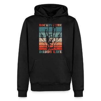 Papa Vater Vatertag - Männer Premium Bio Hoodie - Schwarz - Vorne - Nico (187cm)