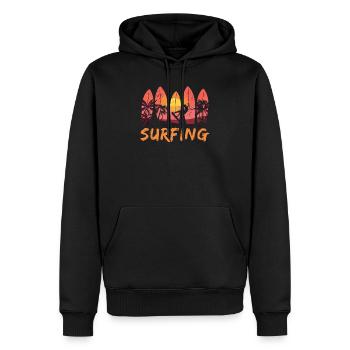 Surfeurs surfeurs - Sweat à capuche Premium bio Homme - noir - Devant - Nico (187cm)