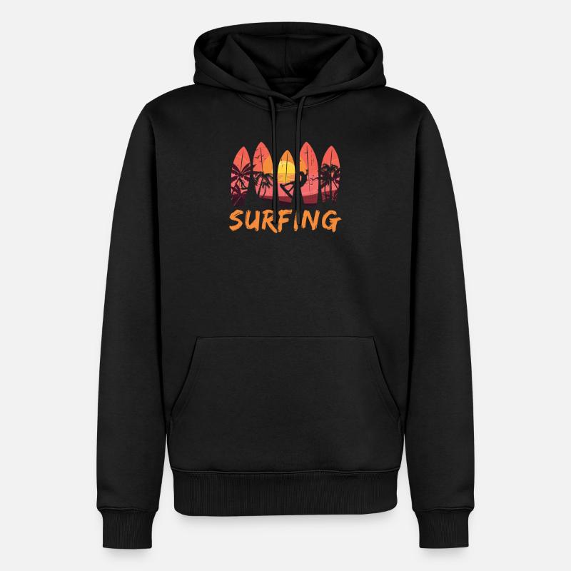 Surfeurs surfeurs - Sweat à capuche Premium bio Homme - noir