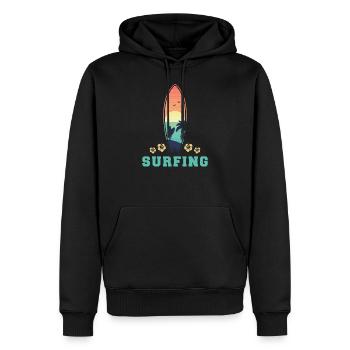 Surfeurs surfeurs - Sweat à capuche Premium bio Homme - noir - Devant - Nico (187cm)