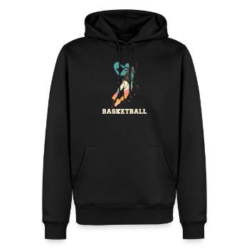 Basketteur - Sweat à capuche Premium bio Homme - noir - Devant - Nico (187cm)