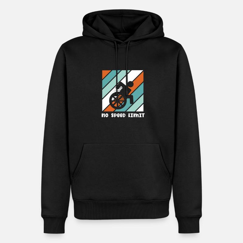 Rollstuhl Rollstuhlfahrer Handicap Behinderung - Männer Premium Bio Hoodie - Schwarz