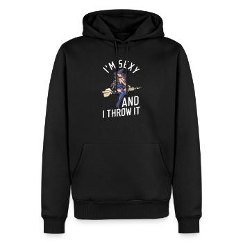 Dart Darter Dartsport - Männer Premium Bio Hoodie - Schwarz - Vorne - Nico (187cm)